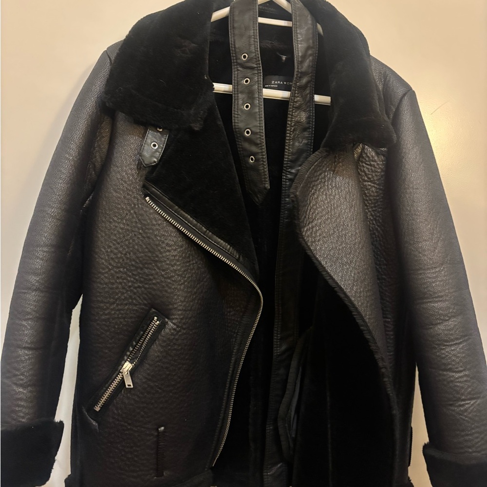 Zara Women’s Black Leather Jacket